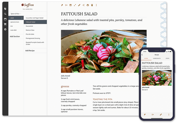 cooking app recipe view